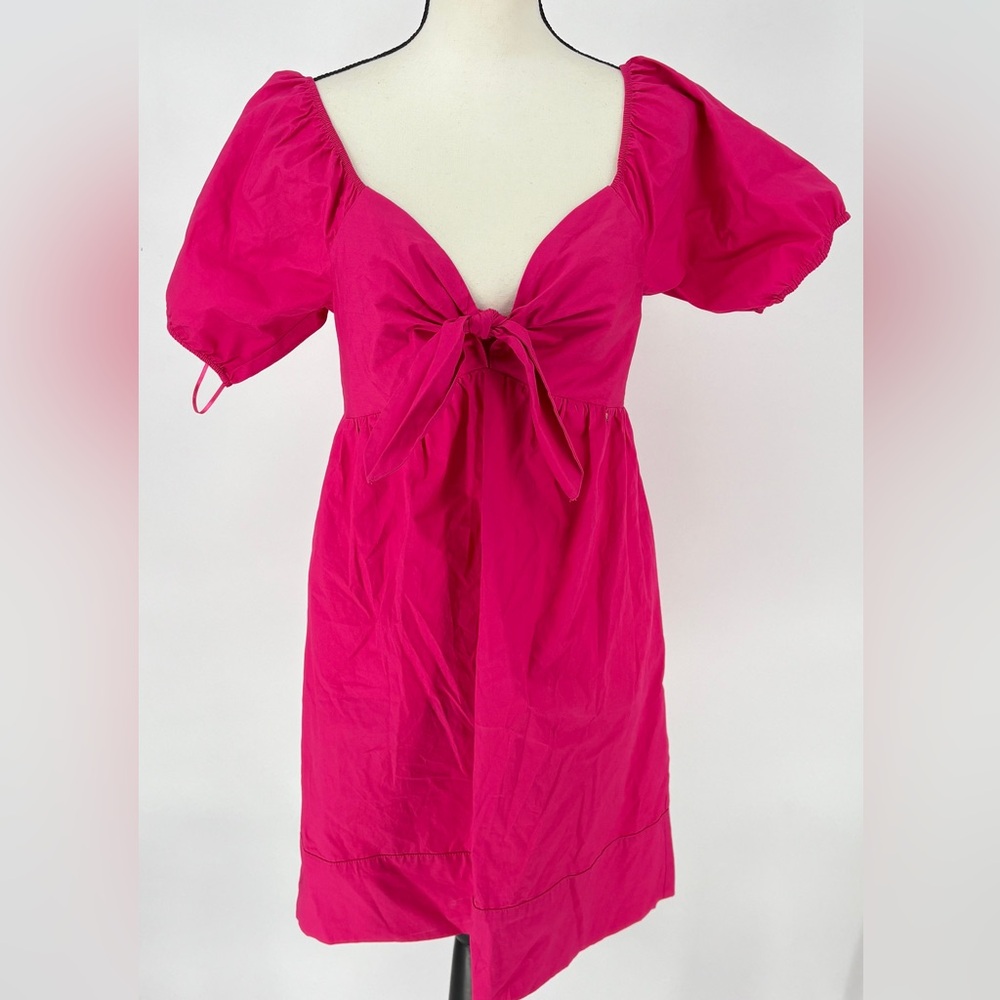 Kocca Hot Pink Mini Dress‎ Short Sleeve Back Elastic Panel Size Small